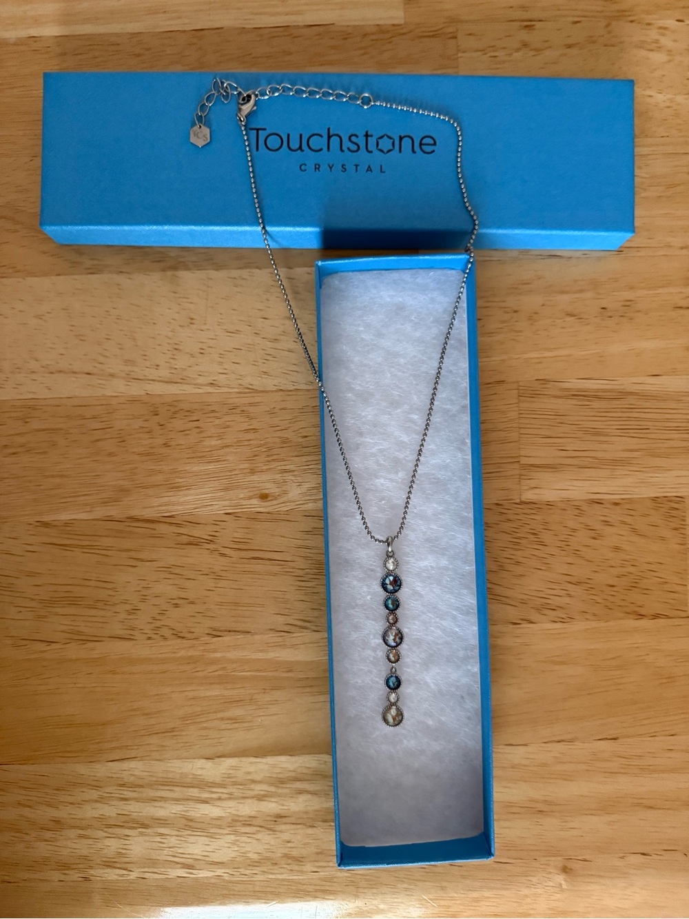 Touchstone Crystal Silver-Tone Mini Falls Drop Necklace